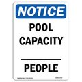 Signmission OSHA Notice Sign, Pool Capacity ____ People, 18in X 12in Decal, 12" W, 18" H, Portrait OS-NS-D-1218-V-17676